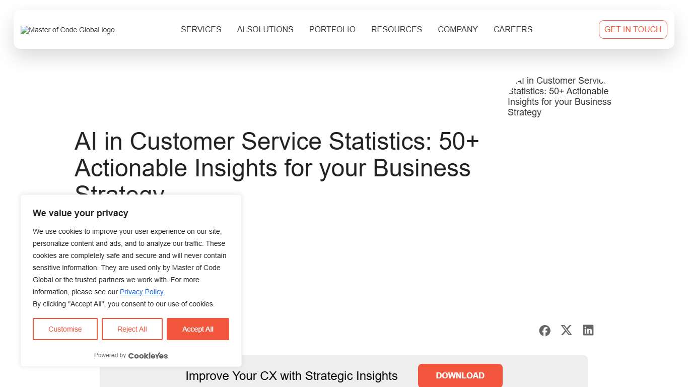 AI in Customer Service Statistics [2026]